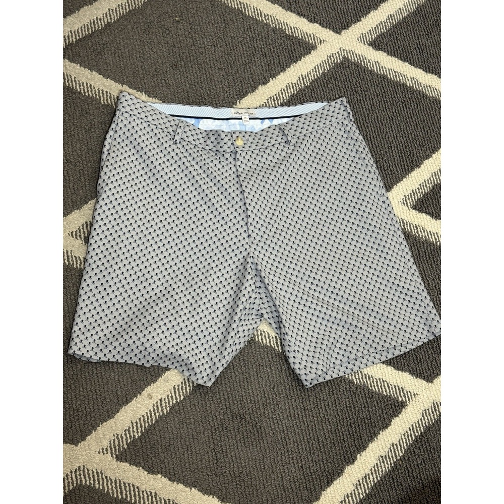 Peter Millar Shorts Mens 36 Gray Skull Print  9" Golf Performance Stretch Chino